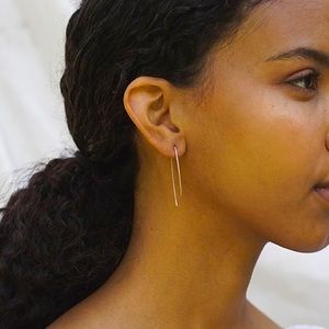 Baleen Gold Uneven U Earrings